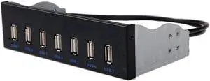 5.25 Inch PC Case Front Panel USB 2.0 Hub, 7-Port Built-in Expansion with SATA 15Pin Power Supply, 9Pin USB 2.0 Motherboard Header & 2FT Internal Connection Cable for Desktop Optical Drive Bay 5.25 Inch PC Case Front Panel USB 2.0 Hub, 7-Port Built-in Expansion with SATA 15Pin Power Supply, 9Pin USB 2.0 Motherboard Header & 2FT Internal Connection Cable for Desktop Optical Drive Bay