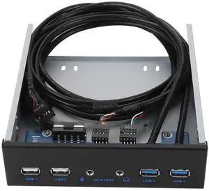 5.25 Inch PC Front Bay USB Expansion Panel, Internal Front Panel Hub with 2 USB3.0 + 2 USB2.0 Ports, HD Audio Jack, 19Pin USB Header Extension, Compatible with Windows XP/2003/Vista/2008 & All Windows 5.25 Inch PC Front Bay USB Expansion Panel, Internal Front Panel Hub with 2 USB3.0 + 2 USB2.0 Ports, HD Audio Jack, 19Pin USB Header Extension, Compatible with Windows XP/2003/Vista/2008 & All Windows
