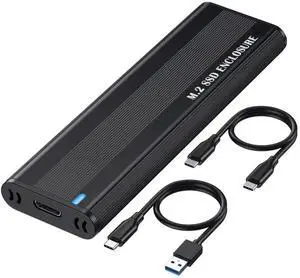 WRIARICH Tool-Free M.2 SSD Enclosure USB C 3.2 Gen2 10Gbps, Dual Protocol NVMe & SATA M.2 Adapter, Fits M/B+M Key 2280/2260/2240 NGFF Solid State Drives WRIARICH Tool-Free M.2 SSD Enclosure USB C 3.2 Gen2 10Gbps, Dual Protocol NVMe & SATA M.2 Adapter, Fits M/B+M Key 2280/2260/2240 NGFF Solid State Drives
