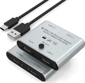 WRIARICH Bi-Directional USB-C KVM Switch for 2 Computers, Support 8K@60Hz / 4K@144Hz Video, 10Gbps Data Transfer & 100W PD Charging, Includes Power Cable WRIARICH Bi-Directional USB-C KVM Switch for 2 Computers, Support 8K@60Hz / 4K@144Hz Video, 10Gbps Data Transfer & 100W PD Charging, Includes Power Cable