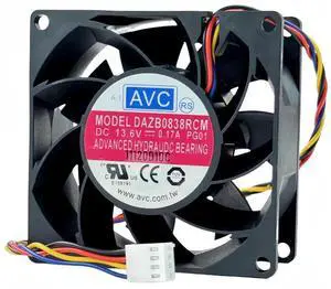 WRIARICH AVC DAZB0838RCM 80×80×38mm PWM Cooling Fan, DC 13.6V 0.17A, 4-Pin 4-Wire Industrial Axial Fan WRIARICH AVC DAZB0838RCM 80×80×38mm PWM Cooling Fan, DC 13.6V 0.17A, 4-Pin 4-Wire Industrial Axial Fan