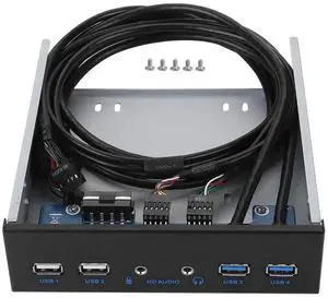 5.25 Inch PC Front Panel USB Hub, Internal Front Bay Expansion Panel with 2 USB3.0 + 2 USB2.0 Ports, HD Audio Jack, 19Pin USB Header Extension, Compatible with Windows XP/Vista/2003/2008 All Windows S 5.25 Inch PC Front Panel USB Hub, Internal Front Bay Expansion Panel with 2 USB3.0 + 2 USB2.0 Ports, HD Audio Jack, 19Pin USB Header Extension, Compatible with Windows XP/Vista/2003/2008 All Windows S