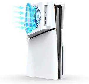 WRIARICH FOR Sony PlayStation 5 Slim Cooling Fan, Side-Mount Smart Temperature Control Cooler with RGB LED Light, Intelligent Auto Speed Adjustment for PS5 Slim Disc/Digital Edition WRIARICH FOR Sony PlayStation 5 Slim Cooling Fan, Side-Mount Smart Temperature Control Cooler with RGB LED Light, Intelligent Auto Speed Adjustment for PS5 Slim Disc/Digital Edition