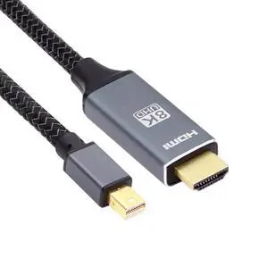 WRIARICH 6FT Mini DP 1.4 to HDMI 2.0 Cable, Supports 8K@60Hz UHD Video, Mini DisplayPort Male to HDMI Male Cord for Monitor Laptop WRIARICH 6FT Mini DP 1.4 to HDMI 2.0 Cable, Supports 8K@60Hz UHD Video, Mini DisplayPort Male to HDMI Male Cord for Monitor Laptop