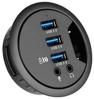 WRIARICH Desk Grommet Hole USB 3.0 Hub, 3-Port USB3.0 Docking Station with BC1.2 Fast Charging & 3.5mm Audio/Mic Combo Jack, Universal Desktop Hole Mount Adapter for iPhone & Smartphones WRIARICH Desk Grommet Hole USB 3.0 Hub, 3-Port USB3.0 Docking Station with BC1.2 Fast Charging & 3.5mm Audio/Mic Combo Jack, Universal Desktop Hole Mount Adapter for iPhone & Smartphones