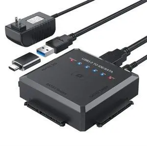 WRIARICH USB3.0 SATA IDE Hard Drive Reader with One-Touch Clone Function, Fits 2.5/3.5 Inch HDD/SSD, Comes with 12V Power Adapter WRIARICH USB3.0 SATA IDE Hard Drive Reader with One-Touch Clone Function, Fits 2.5/3.5 Inch HDD/SSD, Comes with 12V Power Adapter