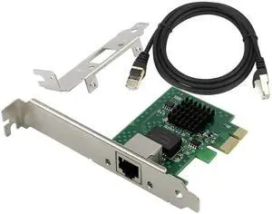 WRIARICH PCIe 3.1 2.5GBase-T NIC with Intel I225-V Chip, 2500/1000/100Mbps RJ45 LAN Card + 3ft Cat8 Cable, Low Profile Bracket for Win10/11 WRIARICH PCIe 3.1 2.5GBase-T NIC with Intel I225-V Chip, 2500/1000/100Mbps RJ45 LAN Card + 3ft Cat8 Cable, Low Profile Bracket for Win10/11