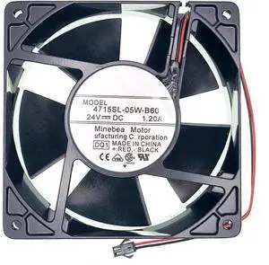 WRIARICH 4715SL-05W-B60 Industrial Cooling Fan, DC24V 1.2A 28.8W, 120×120×38mm 4700RPM 2-Wire Fan for Inverter WRIARICH 4715SL-05W-B60 Industrial Cooling Fan, DC24V 1.2A 28.8W, 120×120×38mm 4700RPM 2-Wire Fan for Inverter