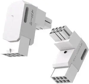 WRIARICH 2 Pack Shield Series 90 Degree 8 Pin PCIe GPU Power Adapter, Aluminum Shell Angled 8Pin PCI-E Power Connector White for Desktop Graphics Card Cable Management WRIARICH 2 Pack Shield Series 90 Degree 8 Pin PCIe GPU Power Adapter, Aluminum Shell Angled 8Pin PCI-E Power Connector White for Desktop Graphics Card Cable Management