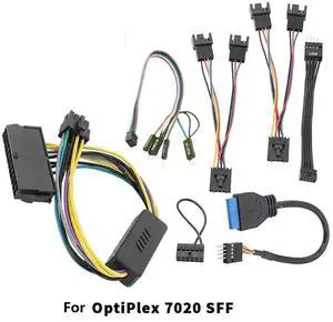 WRIARICH ATX Adapter Cable Kit for Dell OptiPlex 7020 SFF, Complete Shielded Front Panel Set with Front Audio, USB 2.0/3.0 & Power Switch Jumpers for Standard ATX Chassis Modding WRIARICH ATX Adapter Cable Kit for Dell OptiPlex 7020 SFF, Complete Shielded Front Panel Set with Front Audio, USB 2.0/3.0 & Power Switch Jumpers for Standard ATX Chassis Modding