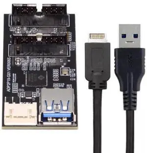 WRIARICH Internal USB Splitter PCBA Hub, Type-E / 19/20Pin Header to Dual USB3.0 19/20Pin Female Adapter 5Gbps for Motherboard Front Panel Expansion WRIARICH Internal USB Splitter PCBA Hub, Type-E / 19/20Pin Header to Dual USB3.0 19/20Pin Female Adapter 5Gbps for Motherboard Front Panel Expansion