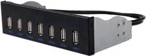 WRIARICH 5.25 Inch Optical Drive Bay 7-Port USB 2.0 Front Panel Hub, 7 USB 2.0 Type-A Expansion Splitter with 10Pin Motherboard Header Cable & Metal Mount Bracket for Desktop PC Chassis WRIARICH 5.25 Inch Optical Drive Bay 7-Port USB 2.0 Front Panel Hub, 7 USB 2.0 Type-A Expansion Splitter with 10Pin Motherboard Header Cable & Metal Mount Bracket for Desktop PC Chassis