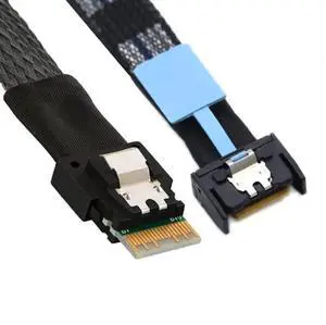 WRIARICH PCIe 5.0 MCIO Mini Cool Edge IO 4i 38Pin Male to SFF-8654 Slimline 4X High-Speed Extender Cable, 50cm Server Internal Data Cable WRIARICH PCIe 5.0 MCIO Mini Cool Edge IO 4i 38Pin Male to SFF-8654 Slimline 4X High-Speed Extender Cable, 50cm Server Internal Data Cable