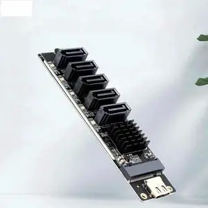 WRIARICH USB Type-C to 5-Port SATA 3.0 Expansion Adapter Card, Equipped with JM575 & JMS580 Dual Chips, 6Gbps USB-C to SATA III Converter Riser for PC Storage Expansion WRIARICH USB Type-C to 5-Port SATA 3.0 Expansion Adapter Card, Equipped with JM575 & JMS580 Dual Chips, 6Gbps USB-C to SATA III Converter Riser for PC Storage Expansion