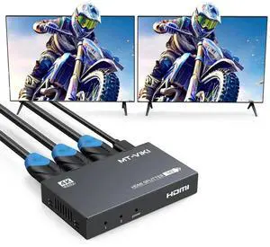WRIARICH MT-VIKI 1 in 2 Out HDMI 2.0b Splitter, 18Gbps 4K@60Hz HDMI Mirror Distributor Support RGB 4:4:4 HDCP 2.2 HDR for PS4 Fire Stick HDTV Monitor WRIARICH MT-VIKI 1 in 2 Out HDMI 2.0b Splitter, 18Gbps 4K@60Hz HDMI Mirror Distributor Support RGB 4:4:4 HDCP 2.2 HDR for PS4 Fire Stick HDTV Monitor