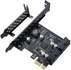 WRIARICH PCIe 1X to 2-Port 19Pin USB3.2 Gen1 Expansion Card, 5Gbps Internal Header PCI Express Card Compatible with Win XP/7/8/8.1/10/11 WRIARICH PCIe 1X to 2-Port 19Pin USB3.2 Gen1 Expansion Card, 5Gbps Internal Header PCI Express Card Compatible with Win XP/7/8/8.1/10/11