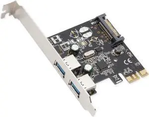 WRIARICH USB 3.0 PCIe X1 Expansion Card with 2 External Type-A Ports, Renesas Chipset, SATA Power Required for Desktop Motherboard, Model SD-PEX20160 WRIARICH USB 3.0 PCIe X1 Expansion Card with 2 External Type-A Ports, Renesas Chipset, SATA Power Required for Desktop Motherboard, Model SD-PEX20160