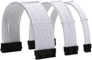 WRIARICH Black Braided PSU Extension Cable Kit, 18AWG ATX 24Pin + EPS 8Pin + PCIe 8Pin Cables with Cable Combs WRIARICH Black Braided PSU Extension Cable Kit, 18AWG ATX 24Pin + EPS 8Pin + PCIe 8Pin Cables with Cable Combs