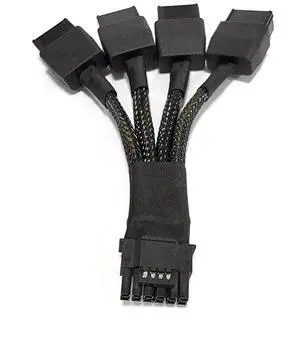 WRIARICH 3.94 Inch Braided 12VHPWR 16Pin(12+4) Male to 4×8Pin Female GPU Power Extension Cable, PCIe 5.0, Fits RTX 4090/4080/3090Ti WRIARICH 3.94 Inch Braided 12VHPWR 16Pin(12+4) Male to 4×8Pin Female GPU Power Extension Cable, PCIe 5.0, Fits RTX 4090/4080/3090Ti
