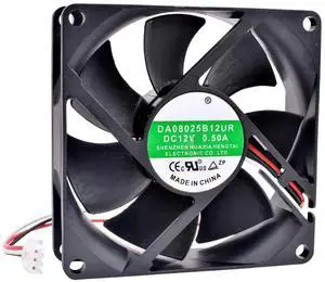 WRIARICH DA08025B12UR 80x80x25mm DC12V 0.50A Double Ball High Airflow Cooling Fan for Chassis Server Inverter WRIARICH DA08025B12UR 80x80x25mm DC12V 0.50A Double Ball High Airflow Cooling Fan for Chassis Server Inverter