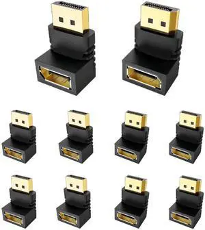 WRIARICH 10 Pack Gold-Plated 90° & 270° Right Angle DisplayPort Adapters, Male to Female DP Elbow Convertors Supports 4K UHD for Tight Space Monitor PC Gaming Setup WRIARICH 10 Pack Gold-Plated 90° & 270° Right Angle DisplayPort Adapters, Male to Female DP Elbow Convertors Supports 4K UHD for Tight Space Monitor PC Gaming Setup