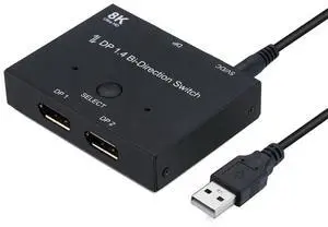 WRIARICH Bi-Directional 8K DisplayPort Switch Splitter, DP Bidirectional Signal Switch Adapter WRIARICH Bi-Directional 8K DisplayPort Switch Splitter, DP Bidirectional Signal Switch Adapter