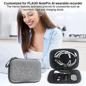 Hard Travel Carrying Case Compatible with PLAUD NotePin AI Voice Recorder, Custom Foam Protective Storage Organizer Holds Recorder, Charging Dock, Clip, Magnetic Pin & All Accessories (Case Only) Hard Travel Carrying Case Compatible with PLAUD NotePin AI Voice Recorder, Custom Foam Protective Storage Organizer Holds Recorder, Charging Dock, Clip, Magnetic Pin & All Accessories (Case Only)