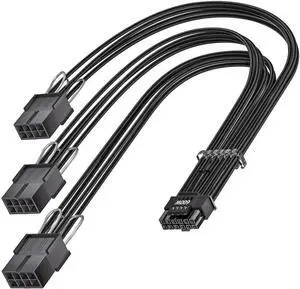 WRIARICH 30cm Sleeved 12V-2x6 Male to Female 12VHPWR Adapter Cable, PCIe 5.0 16Pin(12+4) to 3×8Pin PCIe GPU Power Cord, Compatible with RTX 5080/5070/5070Ti/3090Ti/4070Ti/4080/4090 WRIARICH 30cm Sleeved 12V-2x6 Male to Female 12VHPWR Adapter Cable, PCIe 5.0 16Pin(12+4) to 3×8Pin PCIe GPU Power Cord, Compatible with RTX 5080/5070/5070Ti/3090Ti/4070Ti/4080/4090