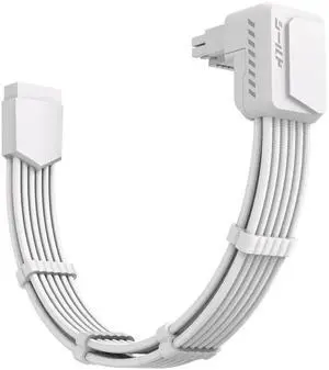 Shield PCIe 5.1 GPU Power Extension Cable, Standard Type White, 90° 12V-2x6 Angled 16Pin(12+4) 12VHPWR Male to Female Extender with Cable Combs, Compatible with RTX 40/50 Series Graphics Cards Shield PCIe 5.1 GPU Power Extension Cable, Standard Type White, 90° 12V-2x6 Angled 16Pin(12+4) 12VHPWR Male to Female Extender with Cable Combs, Compatible with RTX 40/50 Series Graphics Cards