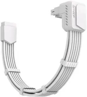 WRIARICH White Shield PCIe 5.1 GPU Extension Cable with 90° 12V2x6 Adapter, 16Pin 12VHPWR Cord with Cable Combs, Standard Type, Fits RTX 40/50 Series GPUs WRIARICH White Shield PCIe 5.1 GPU Extension Cable with 90° 12V2x6 Adapter, 16Pin 12VHPWR Cord with Cable Combs, Standard Type, Fits RTX 40/50 Series GPUs