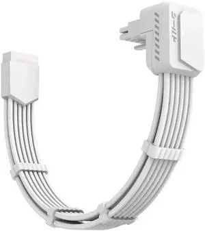 WRIARICH White Reverse Type Shield PCIe 5.1 GPU Extension Cable with 90° 12V-2x6 Adapter, 16Pin 12VHPWR Extension Cord with Cable Combs for RTX 40/50 Series GPUs WRIARICH White Reverse Type Shield PCIe 5.1 GPU Extension Cable with 90° 12V-2x6 Adapter, 16Pin 12VHPWR Extension Cord with Cable Combs for RTX 40/50 Series GPUs