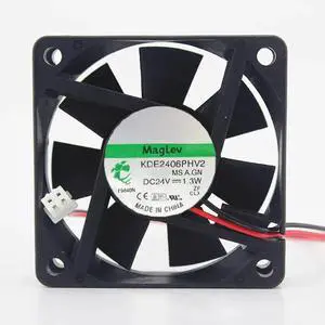 WRIARICH KDE2406PHV2 6015 60mm DC 24V 1.3W Maglev Axial Cooling Fan for IPC Industrial Equipment WRIARICH KDE2406PHV2 6015 60mm DC 24V 1.3W Maglev Axial Cooling Fan for IPC Industrial Equipment