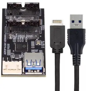 WRIARICH Type-E / 19/20Pin Internal Header Splitter Hub, Convert Single Port to Dual 19/20Pin USB 3.0 Female Ports, 5Gbps Bare PCBA Adapter for Desktop Motherboard WRIARICH Type-E / 19/20Pin Internal Header Splitter Hub, Convert Single Port to Dual 19/20Pin USB 3.0 Female Ports, 5Gbps Bare PCBA Adapter for Desktop Motherboard