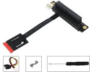 WRIARICH 270 Degree M.2 NGFF Dual Key A-E to PCIe X8 Riser Adapter Cable with 4Pin FDD Power Port, M.2 A-E Key PCI Express 8X Extension Add-On Card WRIARICH 270 Degree M.2 NGFF Dual Key A-E to PCIe X8 Riser Adapter Cable with 4Pin FDD Power Port, M.2 A-E Key PCI Express 8X Extension Add-On Card