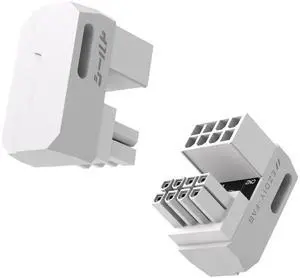 WRIARICH 2 Pack White Shield Series Reverse 180° U-Turn 8Pin PCIe GPU Power Adapter, Aluminum Alloy Connector WRIARICH 2 Pack White Shield Series Reverse 180° U-Turn 8Pin PCIe GPU Power Adapter, Aluminum Alloy Connector