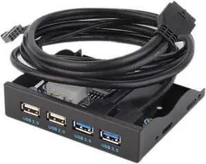 WRIARICH 3.5 Inch Floppy Bay PC Front Panel 4-Port USB Hub Splitter, 2 USB3.0 + 2 USB2.0 Multi Interface Expansion for Desktop Chassis WRIARICH 3.5 Inch Floppy Bay PC Front Panel 4-Port USB Hub Splitter, 2 USB3.0 + 2 USB2.0 Multi Interface Expansion for Desktop Chassis
