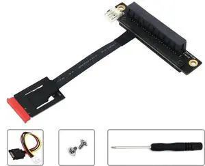 WRIARICH 270 Degree M.2 Key A-E to PCIe 8X Riser Card, Dual Key NGFF Adapter with 4P FDD Power Connector WRIARICH 270 Degree M.2 Key A-E to PCIe 8X Riser Card, Dual Key NGFF Adapter with 4P FDD Power Connector