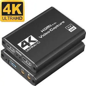 4K HDMI to USB & USB-C Video Capture Card with HDMI Loop-Out and 3.5mm Mic Jack, 1080P 60FPS Game Capture Adapter for Live Streaming Recording, Compatible with Switch PS4 Xbox OBS Zoom Windows Mac PC 4K HDMI to USB & USB-C Video Capture Card with HDMI Loop-Out and 3.5mm Mic Jack, 1080P 60FPS Game Capture Adapter for Live Streaming Recording, Compatible with Switch PS4 Xbox OBS Zoom Windows Mac PC