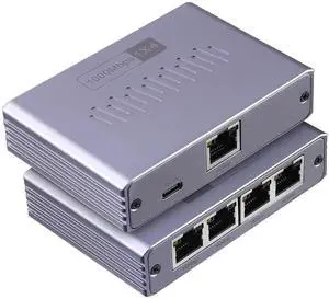 ES-1X4 1 to 4 Gigabit RJ45 Ethernet Splitter with USB Power Cord, 1000Mbps High Speed Network Extender Adapter, Supports 4 Devices Online Simultaneously, Compatible with Cat5/Cat5e/Cat6/Cat7/Cat8 Ethe ES-1X4 1 to 4 Gigabit RJ45 Ethernet Splitter with USB Power Cord, 1000Mbps High Speed Network Extender Adapter, Supports 4 Devices Online Simultaneously, Compatible with Cat5/Cat5e/Cat6/Cat7/Cat8 Ethe