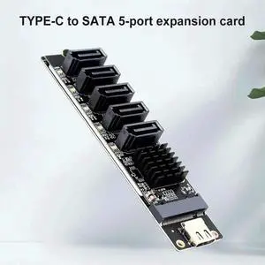 WRIARICH USB-C to 5-Port SATA III 6Gbps Expander Card with JM575+JMS580 Dual Chips, Type-C Multi Channel SATA 3.0 Expansion Adapter for SATA Hard Drives & SSDs WRIARICH USB-C to 5-Port SATA III 6Gbps Expander Card with JM575+JMS580 Dual Chips, Type-C Multi Channel SATA 3.0 Expansion Adapter for SATA Hard Drives & SSDs