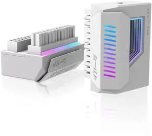 WRIARICH 1 Pack White 180-Degree Angled ATX 24Pin Power Adapter with Infinity Mirror ARGB Lighting, 5V 3-Pin Addressable RGB Synchronizable 24Pin PSU Corner Connector WRIARICH 1 Pack White 180-Degree Angled ATX 24Pin Power Adapter with Infinity Mirror ARGB Lighting, 5V 3-Pin Addressable RGB Synchronizable 24Pin PSU Corner Connector