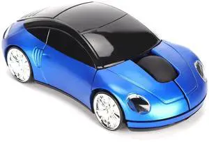 WRIARICH 2.4G Wireless Cute Car Shape Optical Mouse with USB Receiver, 1600DPI LED Light Wireless Mice for PC Laptop Tablet, Blue WRIARICH 2.4G Wireless Cute Car Shape Optical Mouse with USB Receiver, 1600DPI LED Light Wireless Mice for PC Laptop Tablet, Blue