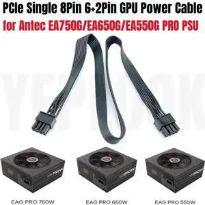 WRIARICH PCIe Single 8Pin (6+2Pin) GPU Power Modular Cable, VGA Graphics Card Cord Compatible with Antec EAG 550W / 650W / 750W PRO Earthwatts Gold Semi-Modular PSU WRIARICH PCIe Single 8Pin (6+2Pin) GPU Power Modular Cable, VGA Graphics Card Cord Compatible with Antec EAG 550W / 650W / 750W PRO Earthwatts Gold Semi-Modular PSU
