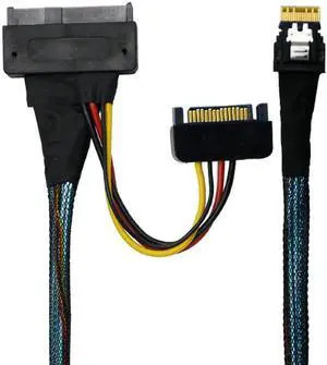 WRIARICH 100cm Slim SAS SFF-8654 4i to SFF-8639 U.2 NVMe SSD Cable with 15Pin SATA Power, PCIe 4.0 High-Speed Internal Storage Data Cable WRIARICH 100cm Slim SAS SFF-8654 4i to SFF-8639 U.2 NVMe SSD Cable with 15Pin SATA Power, PCIe 4.0 High-Speed Internal Storage Data Cable