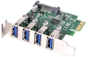 WRIARICH 4 Port PCI-E 1X to USB 3.0 Expansion Card, PCI Express USB Hub Adapter with 80mm & 120mm Dual Bracket WRIARICH 4 Port PCI-E 1X to USB 3.0 Expansion Card, PCI Express USB Hub Adapter with 80mm & 120mm Dual Bracket