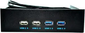 WRIARICH 5.25 Inch PC Case Front Panel USB Hub, 4 Ports Total (2×USB3.0 + 2×USB2.0), Equipped with 2.6FT USB-A Female to Motherboard Internal Extension Cable for Desktop Optical Drive Bay WRIARICH 5.25 Inch PC Case Front Panel USB Hub, 4 Ports Total (2×USB3.0 + 2×USB2.0), Equipped with 2.6FT USB-A Female to Motherboard Internal Extension Cable for Desktop Optical Drive Bay