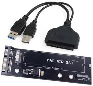 WRIARICH USB 3.0 to SATA 22Pin & 12+6Pin SSD Adapter, PCB Disk Drive Cable for 2010-2011 MacBook Air A1369 A1370 SSD WRIARICH USB 3.0 to SATA 22Pin & 12+6Pin SSD Adapter, PCB Disk Drive Cable for 2010-2011 MacBook Air A1369 A1370 SSD
