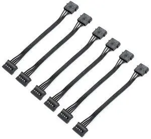 WRIARICH 6 Pack 4 Pin IDE Molex Female to Dual SATA Power Splitter Cable, IDE Molex to 2 SATA Power Cord for Hard Drive & Optical Drive WRIARICH 6 Pack 4 Pin IDE Molex Female to Dual SATA Power Splitter Cable, IDE Molex to 2 SATA Power Cord for Hard Drive & Optical Drive