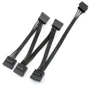 WRIARICH 2 Pack 4Pin IDE to 15Pin SATA Power Splitter Cable, 1 IDE to 5 SATA Power Connectors WRIARICH 2 Pack 4Pin IDE to 15Pin SATA Power Splitter Cable, 1 IDE to 5 SATA Power Connectors