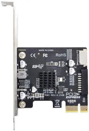 WRIARICH PCIe 1X to Type-E USB 3.1 + USB 3.0 20Pin Adapter Card, 5Gbps Front Panel Socket Converter for Motherboard WRIARICH PCIe 1X to Type-E USB 3.1 + USB 3.0 20Pin Adapter Card, 5Gbps Front Panel Socket Converter for Motherboard
